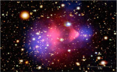Celestial bodies in the universe: stars, glowing gas and distant galaxies seen through a telescope