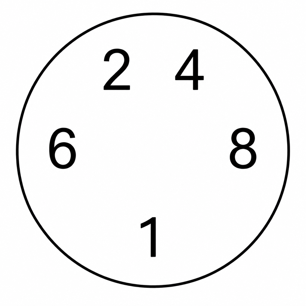 Of the numbers in the circle, 1 is the only one that is not an even number.