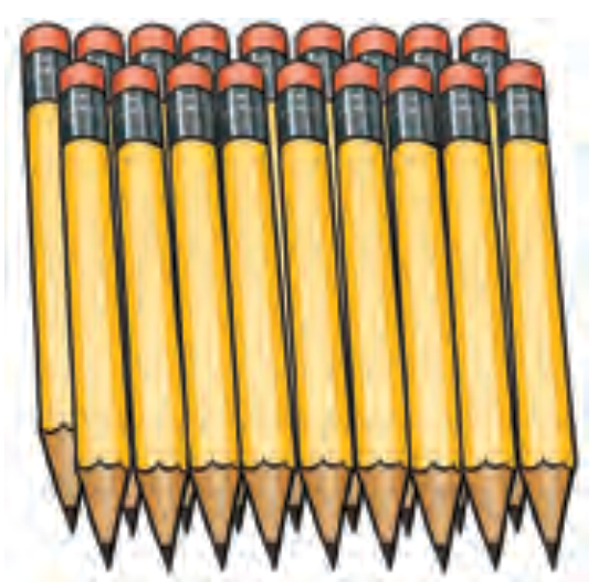 Pencils can be counted off one by one, and the count comes out exactly.
