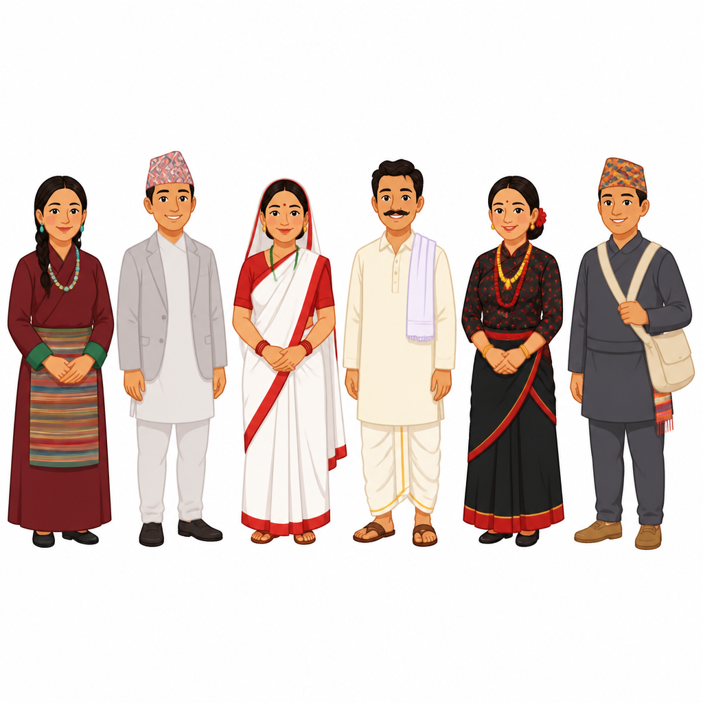 एउटै देशमा फरक फरक भूभाग र फरक फरक समुदायका मानिस सँगै बसेको देखिनु नै नेपालको विविधता हो।