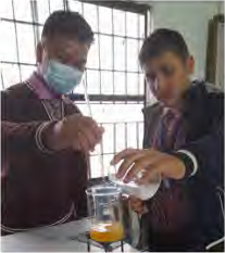 Practical work in which the hands do the pouring while the eyes do the observing.