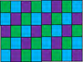 Every tile here is a square, so counting one row and then the rows gives the total.