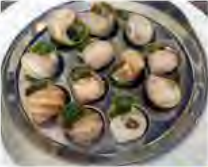 Snails cooked with garlic and butter