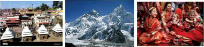 पशुपति क्षेत्र धार्मिक स्थल हो, सगरमाथा प्रकृतिले बनाएको हिमाल हो र रातो पहिरनमा सजिएका चेलीहरूले हाम्रो लवाइखवाइ र संस्कृति देखाउँछन्। एउटै पङ्क्तिमा तीन फरक किसिमका सम्पदा छन्।