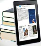 Online library: a whole shelf of books read on one tablet.