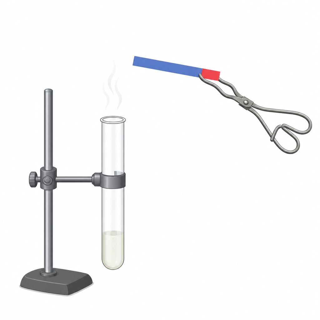 After sodium hydroxide is added to the ammonium salt, the moist red litmus held at the mouth of the tube turns blue.