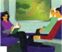 Passengers facing each other in a train compartment