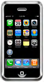 A touchscreen smartphone. The very first smartphone, SIMON, also had a touchscreen keyboard.