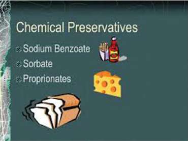 Chemical preservatives at work: sodium benzoate in sauces, sorbates in cheese and propionates in bread.