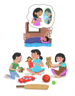 The singer dreams of her childhood, when she and her friends used to play the whole day.