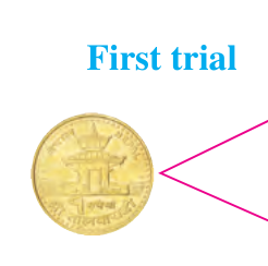 The starting point: one coin before the first trial. Every branch of the tree grows out of this point.