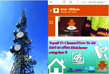 One television channel reaching viewers in three ways: through a ground tower, through a satellite dish and through the internet