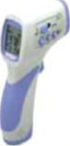 Infrared thermometer: it reads body temperature without touching the skin.