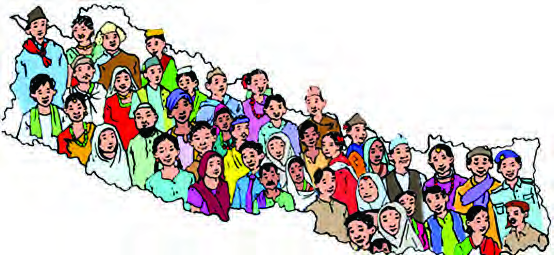 नेपालको भूभागभित्र बस्ने विभिन्न समुदायका मानिस मिलेर नै देशको जनसङ्ख्या बन्छ।