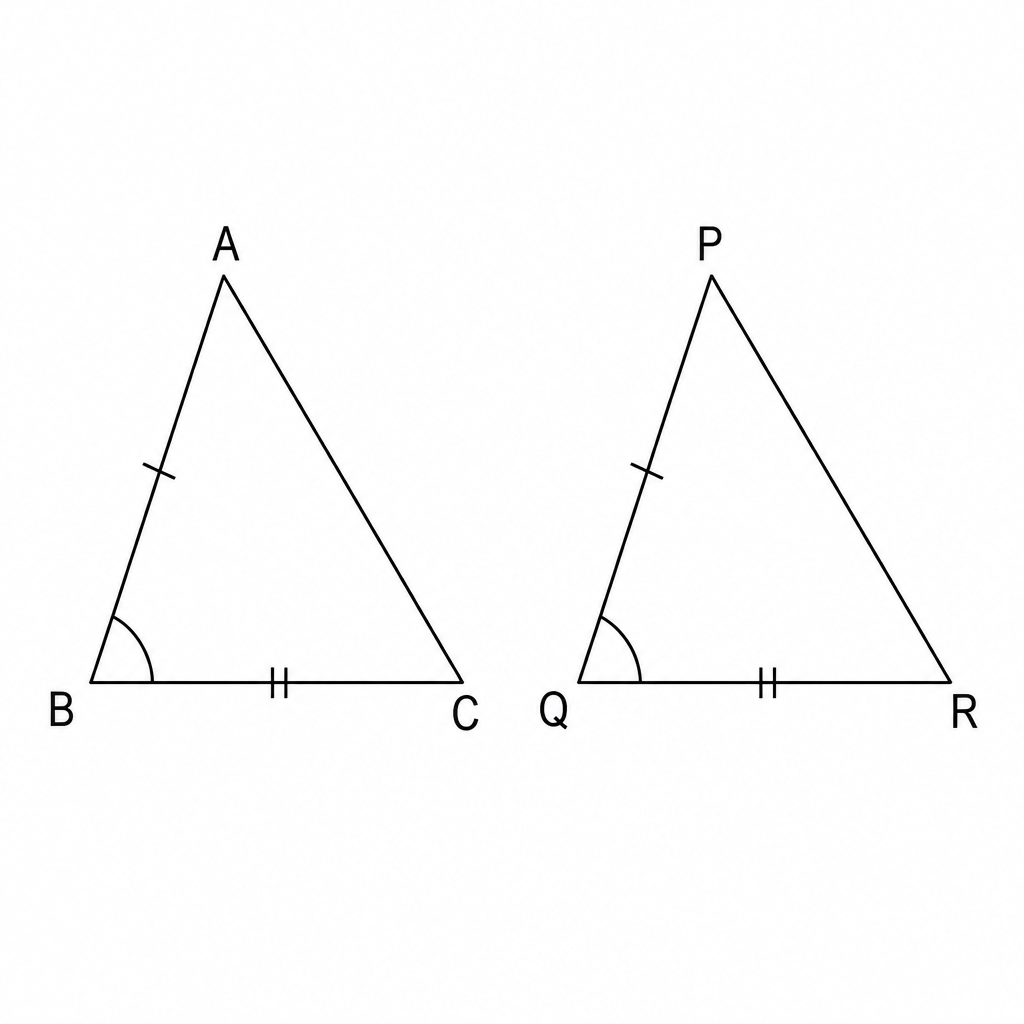 The marked angle lies between the two marked sides, and that is exactly what SAS requires.