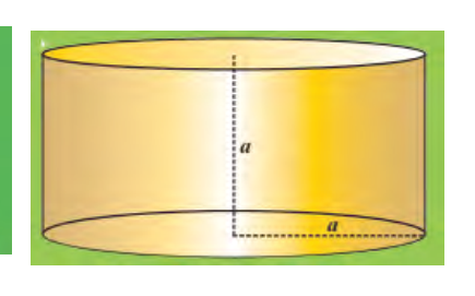 A cylinder with the same base radius a and the same height a.