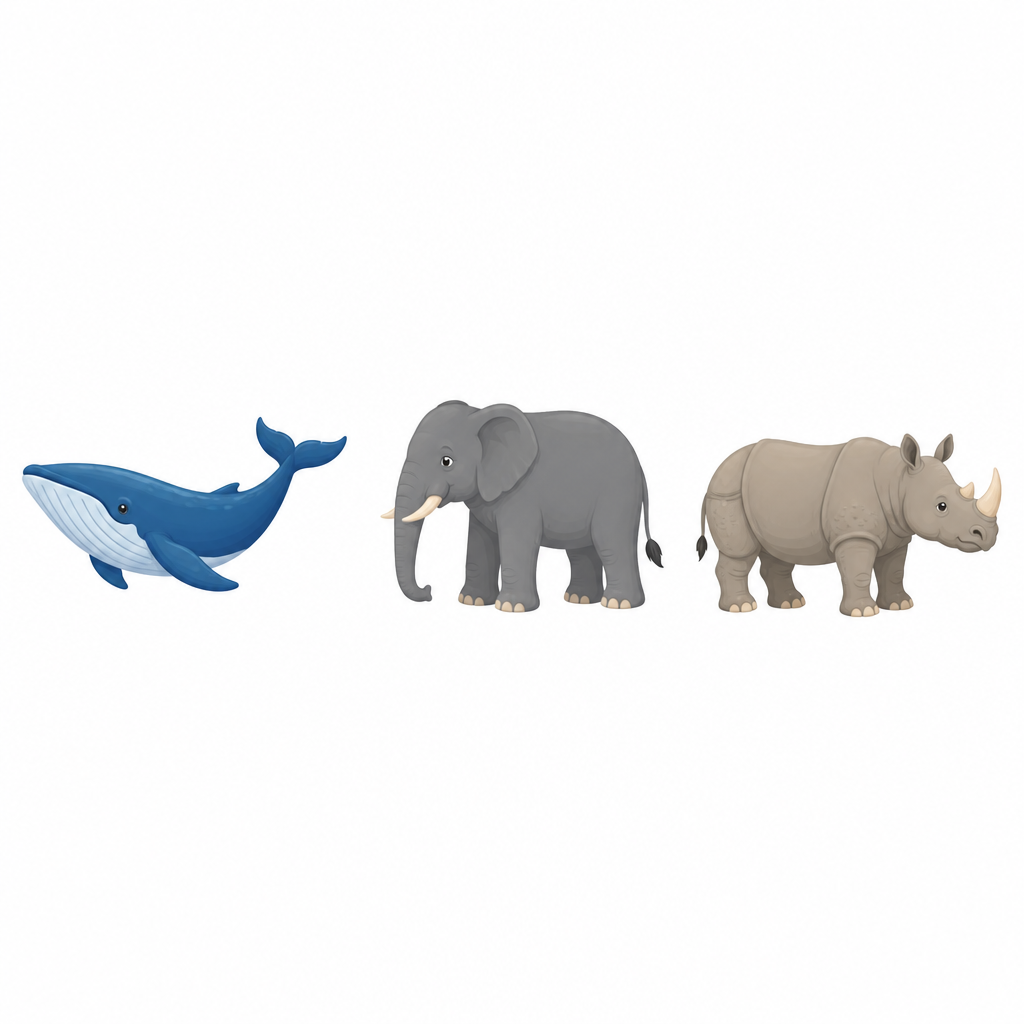 Whales, elephants and rhinoceroses give out sound of a frequency too low for the human ear.