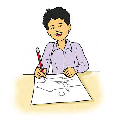 The singer of the song, drawing the world he wants to paint.