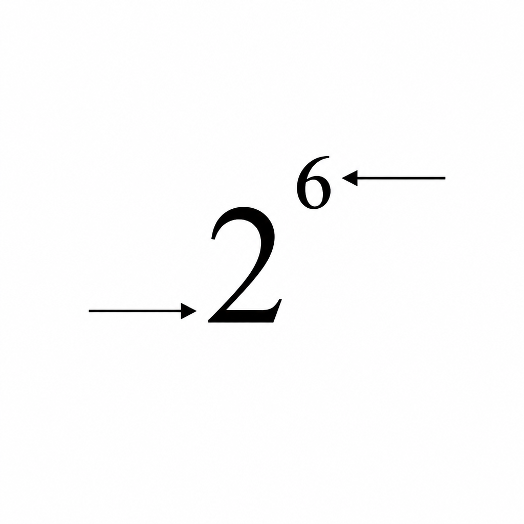 The large number on the line is the base and the small raised number is the index.