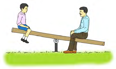 One side is heavier, so the plank tips over. This is the picture behind the sign \( \neq \).