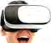 Once the headset is worn, only the artificial world is visible in front of the eyes and the real room around is shut out.