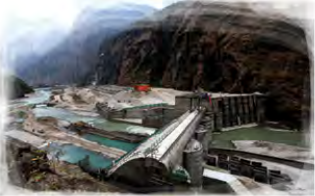 A hydropower dam built across a narrow gorge