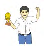 Winning a prize is a past event worth telling: he won the trophy at the competition.