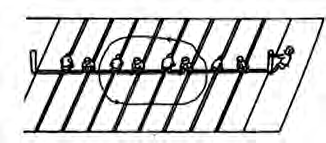 Ring play: instead of running straight, the runner's path loops round in a circle about the sitting chasers.