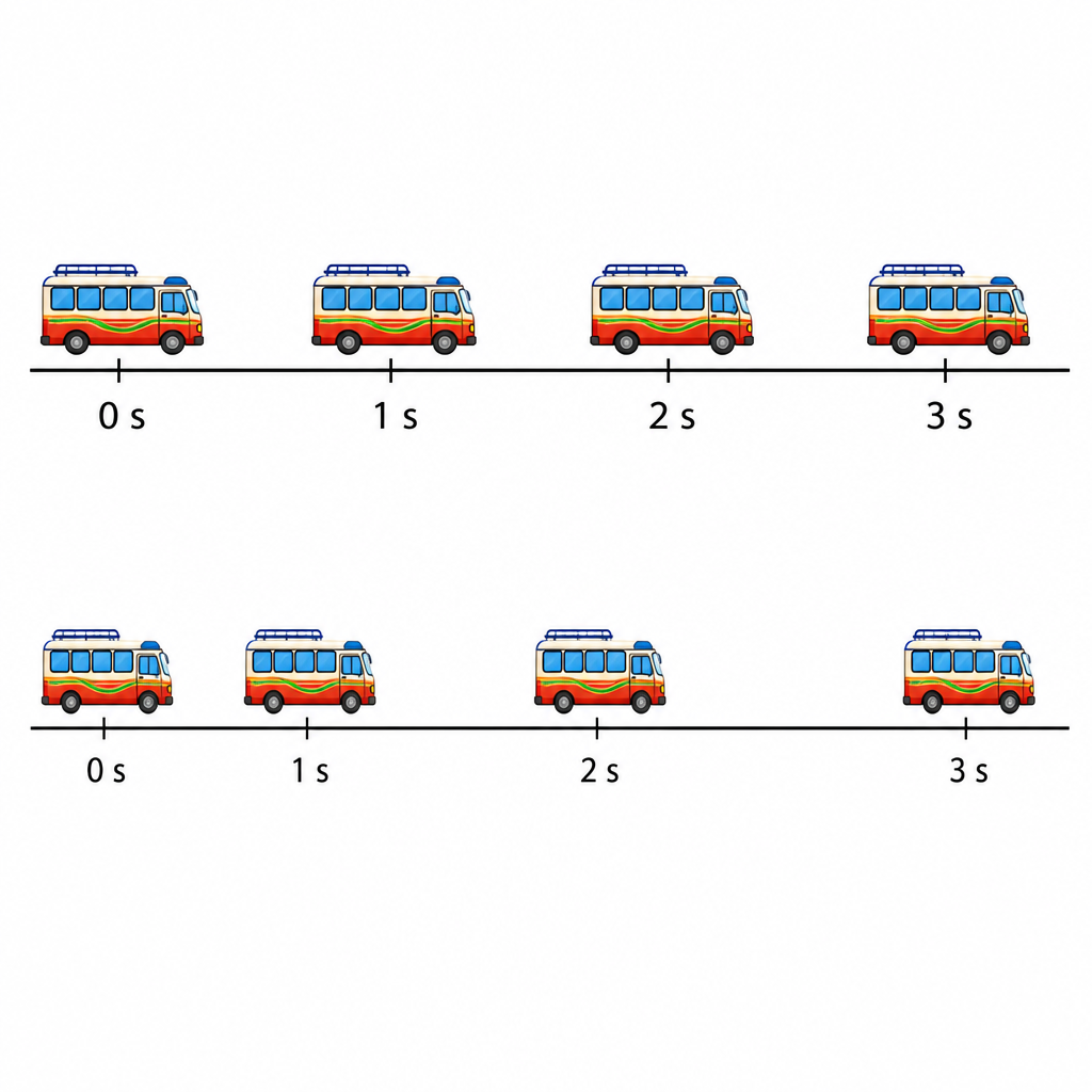 Covering equal distances in equal times is uniform motion, and covering different distances in equal times is non-uniform motion.