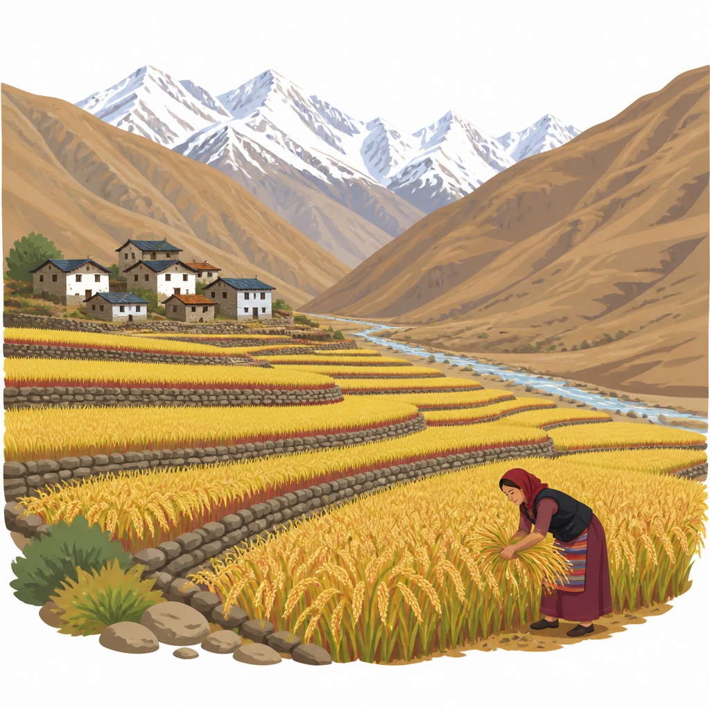 Without seeing a rice field at 3050 metres, the idea of the world's highest rice cultivation is hard to picture.