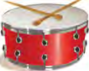 A drum gives out sound only while its stretched skin is vibrating.