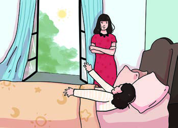 A mother waking her son. Being late is only possible, so she says you may be late.