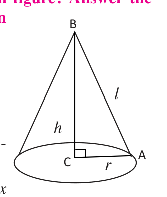 The vertical height BC, the radius CA and the slant height BA make a triangle with its right angle at C.