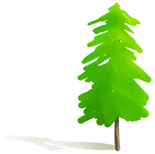 A tall tree standing with its roots in the earth and its top reaching into the sky, the picture the poem paints in words.