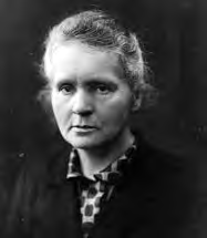 Marie Curie, the scientist whose long work with radioactive substances cost her life.