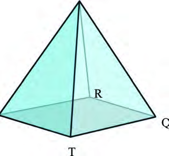 A rectangular base pyramid whose four triangular lateral surfaces meet at one single vertex.