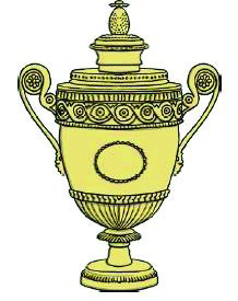 The gentlemen's Singles trophy, a silver gilt cup awarded since 1887.