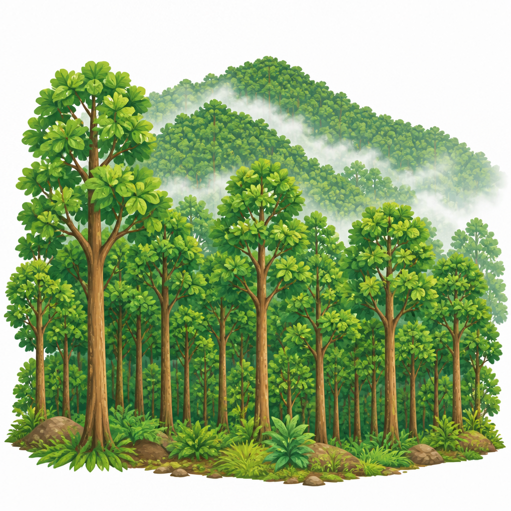The sal forest of the Churia hills, one among the many forest types of Nepal.