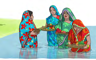 पानीमा उभिएर उदाउँदो सूर्यलाई अर्घ दिने यही दृश्यले छठ पर्वको मुख्य विधि देखाउँछ।