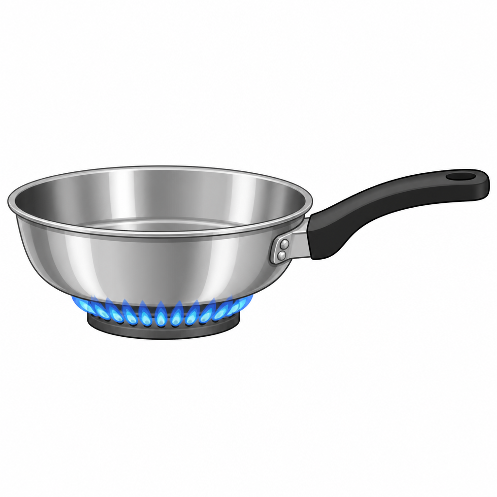 One pot uses both a conductor and an insulator: the metal body gets hot while the plastic handle stays safe to hold.