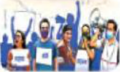 चित्र २.२ : आफ्नो पहिचान र अधिकारका लागि आवाज उठाउँदै गरेका मानिसहरू । पहिचान स्पष्ट हुँदा अधिकार माग्ने आधार बन्छ ।