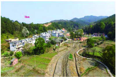 The village as it was ten years ago: terraced fields, scattered houses and open land.