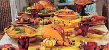 A Brazilian Thanksgiving table with roast turkey at its centre.
