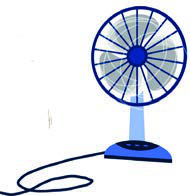 A fan: listen for what it is made of and what it keeps the room.