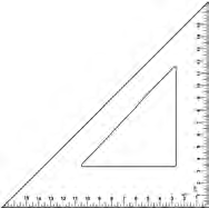 One of the two equal corners of the \( 45^\circ \) set square is placed at the vertex and OB is drawn along it.