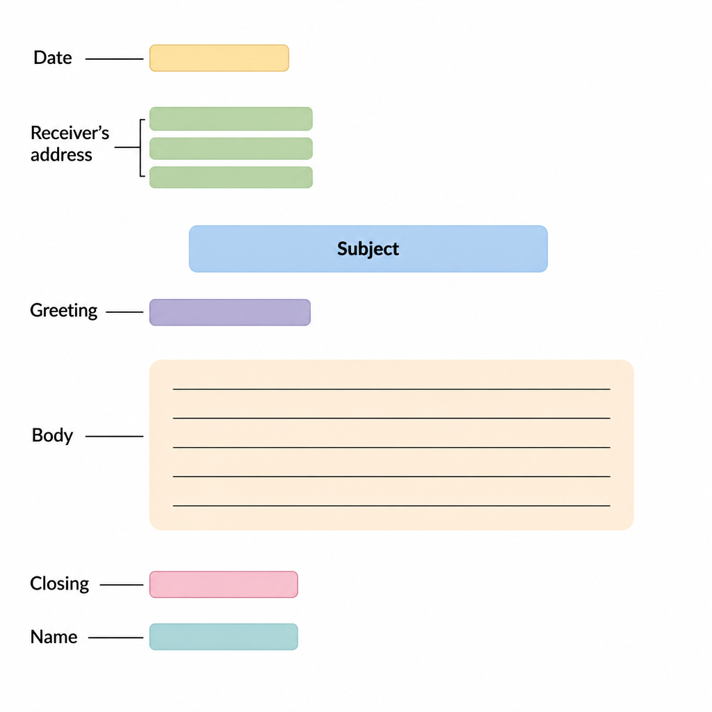 The parts of a leave application, in the order they sit on the page.