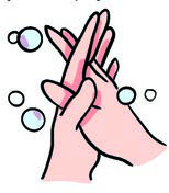 Rubbing between the fingers, where dirt hides.