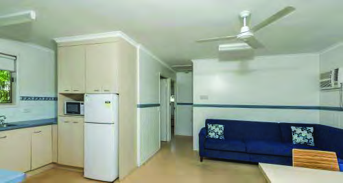 A home where many things run on electricity: lights, a fan, a refrigerator, a microwave oven and an air conditioner