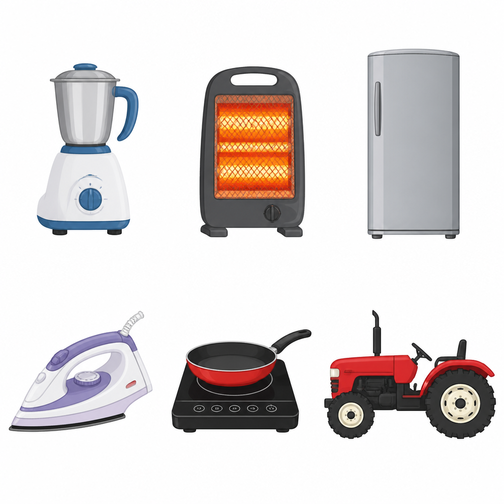 Tools of modern technology, complex in build, most of which need electric power to run.