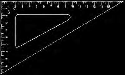 The two set squares must rest firmly against each other, otherwise the angle comes out wrong.